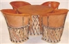 Equipal Mexican Equipale Pigskin Table & Chairs Set