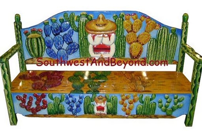 02 - Bench Desert Design - Hand Carved Painted 026