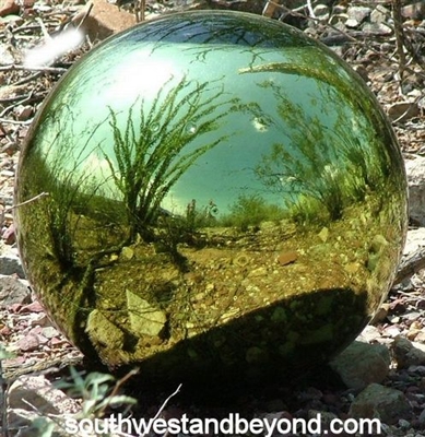 043-E Glass Gazing Ball 10 inch Lime Garden Globe Sphere