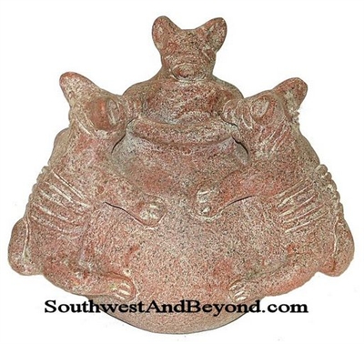 01-80024 Pre-Columbian 3 Dogs of Colima Pot