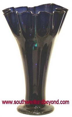 22-XLRG  Art Glass Vase Hand Blown Mexican Art Glass