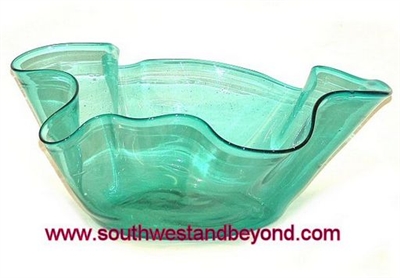 29-XLRG  Art Glass Vase Hand Blown Mexican Art Glass