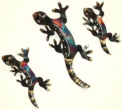 333-017 Lizards - Tin Wall Art - 3pc Set