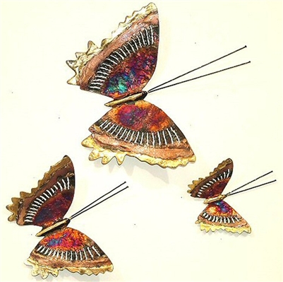 333-018 Butterfly - Golden Wings Butterflies - 3pc Set
