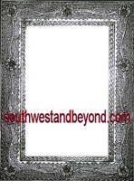 33426 Silver Tin Frame Mirror Rectangular Shape