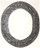 Mexican Oval Tin Framed Mirror - Silver Color
