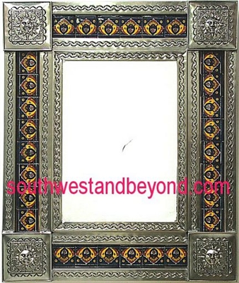 33450-S058 Sun Corner Tin Mirror Tiled Silver Color Frame