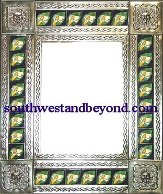 33450-S097 Sun Corner Tin Mirror Tiled Silver Color Frame