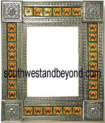33450-S108 Sun Corner Tin Mirror Tiled Silver Color Frame