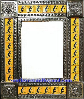 33450-S121 Sun Corner Tin Mirror Tiled Silver Color Frame