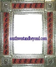 33450-S122 Sun Corner Tin Mirror Tiled Silver Color Frame