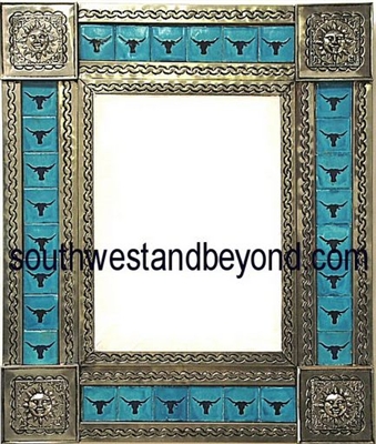 33450-S132 Sun Corner Tin Mirror Tiled Silver Color Frame