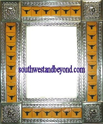 33450-S133 Sun Corner Tin Mirror Tiled Silver Color Frame