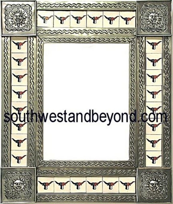 33450-S134 Sun Corner Tin Mirror Tiled Silver Color Frame