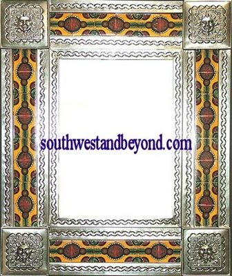33450-S180 Sun Corner Tin Mirror Tiled Silver Color Frame