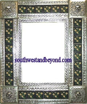 33450-S192 Sun Corner Tin Mirror Tiled Silver Color Frame