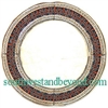 Mexican Round Tin Framed Mirror with Talavera Tiles - Coffee Cream