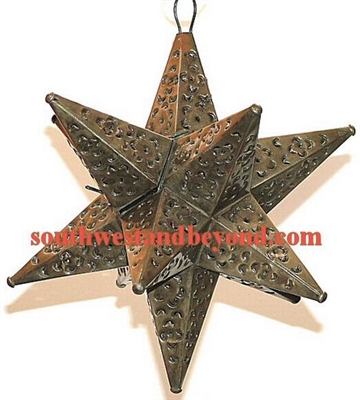 33533-B 16" Mexican Hanging Tin Star Light 12 Point