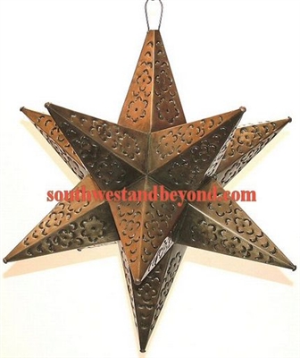 33533-C 20" Mexican Hanging Tin Star Light 12 Point