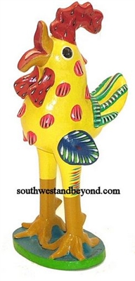 44433-01 Hand Painted Clay Rooster - Small
