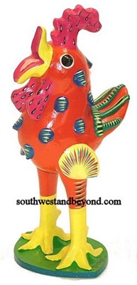 44434-02 Hand Painted Clay Rooster - Medium
