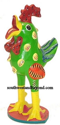 44434-03 Hand Painted Clay Rooster - Medium