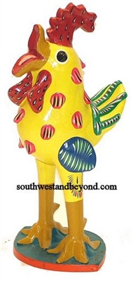 44434-04 Hand Painted Clay Rooster - Medium