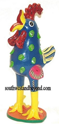 44435-01 Hand Painted Clay Rooster - Large