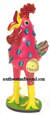 44435-02 Hand Painted Clay Rooster - Large
