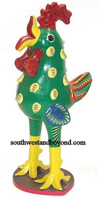 44435-03 Hand Painted Clay Rooster - Large