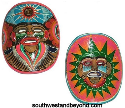 44460-N   Mexican Art Clay Masks - 2 pc