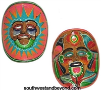 Mexican folk art clay wall masks