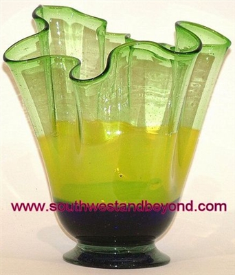 64 - Flower Base Hand Blown Mexican Bubble Glass