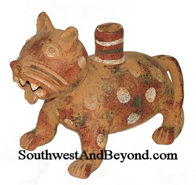 80156 Cat Pre-Columbian Candle Holder