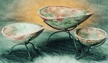 Iron and Clay 3piece Bowl Set - Mexican Pottery