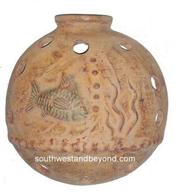 80207 Clay Sconce Fish Design