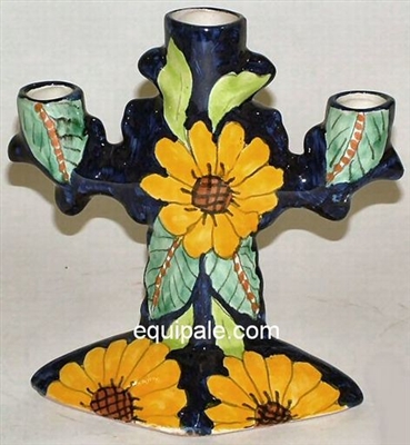 80354-E Talavera Candelabra Sunflower Design