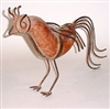 Clay and Metal Rooster Sculputure