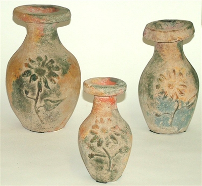 80410 Clay 3pc Pottery Set - Vase Set