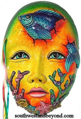 Exotic Clay Mask Wall Decor Art