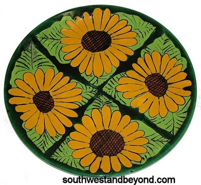 80502-E2 Talavera 13" Wall Plate Sunflower Design