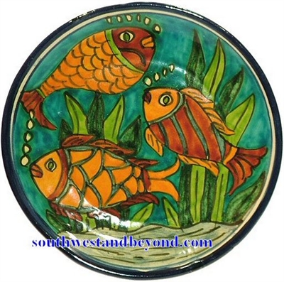 80503-F3 Talavera 12" Wall Plate Fish Design