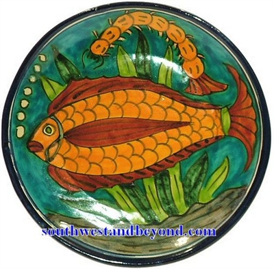 80503-F4 Talavera 12" Wall Plate Fish Design