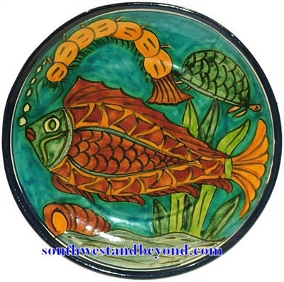 80503-F6 Talavera 12" Wall Plate Fish Design