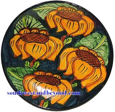 80504-E3 Talavera 11" Wall Plate Sunflower Design