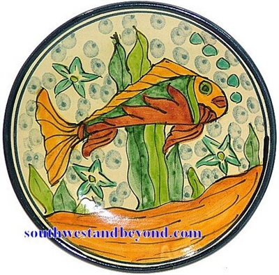 80504-F3 Talavera 11" Wall Plate Fish Design
