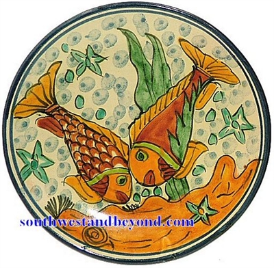80504-F4 Talavera 11" Wall Plate Fish Design