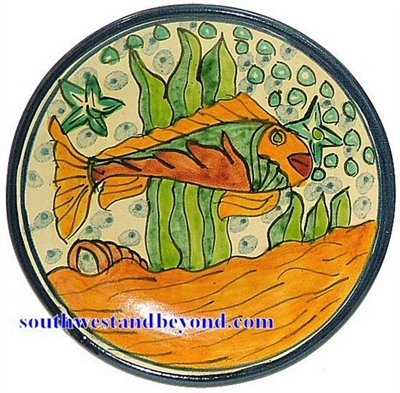 80504-F5 Talavera 11" Wall Plate Fish Design