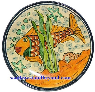 80504-F6 Talavera 11" Wall Plate Fish Design