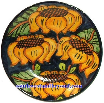 80506-E1  Talavera 9" Wall Plate Sunflower Design